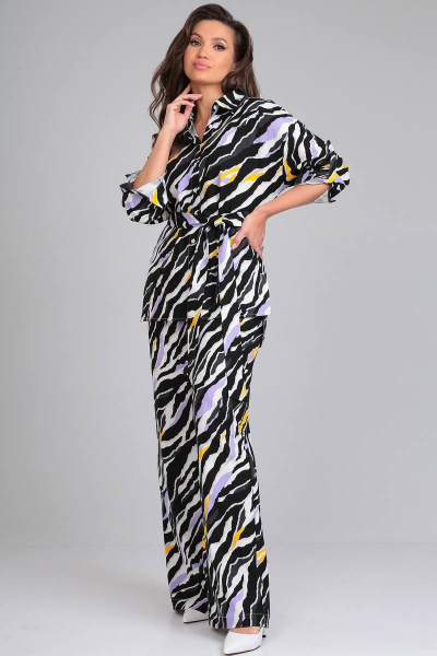 Блуза, брюки LeNata 21271 зебра-фиолет - фото 1