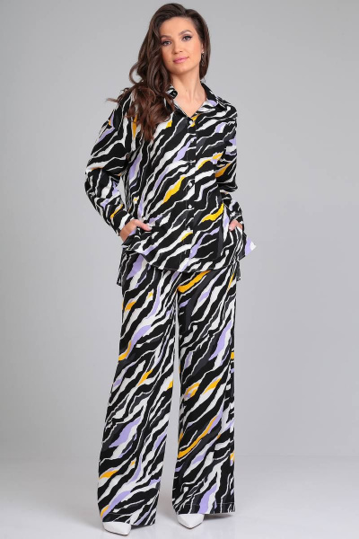 Блуза, брюки LeNata 21271 зебра-фиолет - фото 3