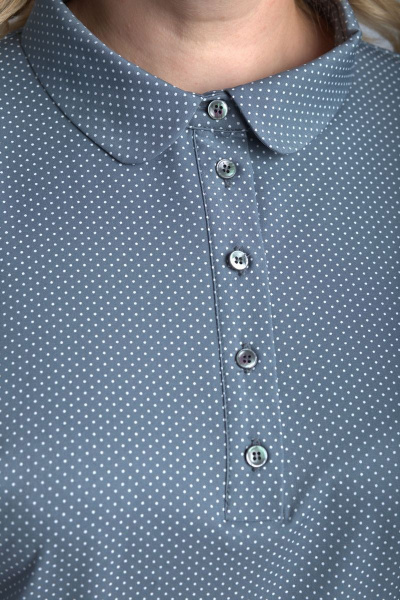 Легкое платье из шифона с поясом и регланом Anelli 670 зеленый+горох - фото 3