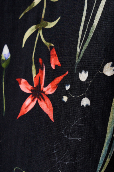 Черное летнее платье из хлопка с длинным рукавом Панда 83380w мультиколор - фото 4