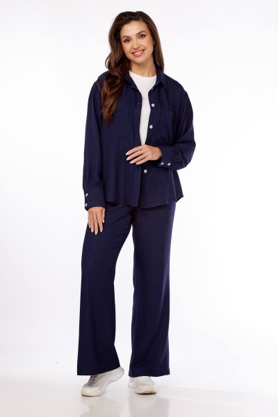 Брюки, рубашка Vilena 878 темно-синий - фото 9