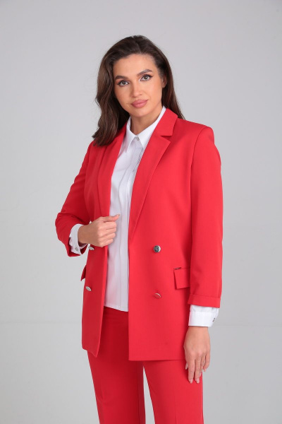 Брюки, жакет Lady Line 508 красный - фото 3