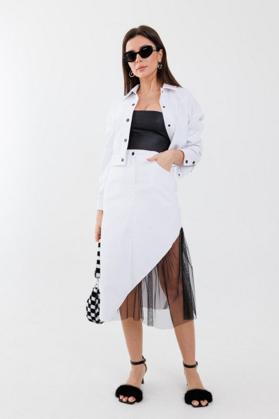 Юбка Anelli 1279 белый - фото 3