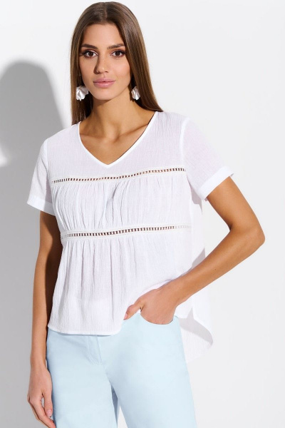 Брюки зауженные из хлопкового текстиля AYZE 72729 голубой - фото 2