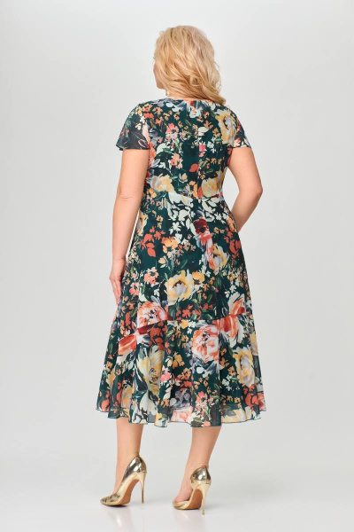 Летний костюм из шифона и костюмной ткани Slaviaelit 166-2 пион - фото 4