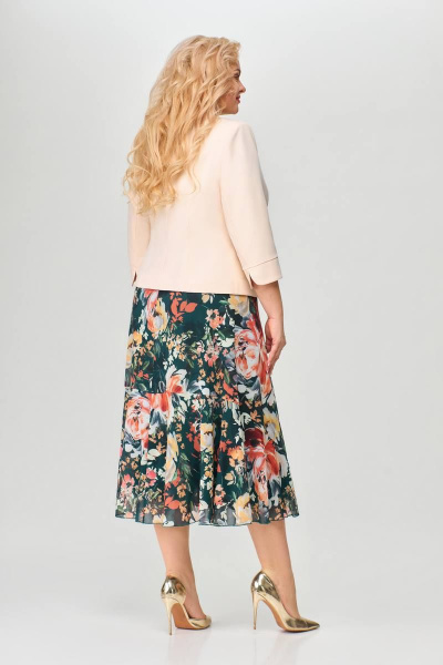 Летний костюм из шифона и костюмной ткани Slaviaelit 166-2 пион - фото 2