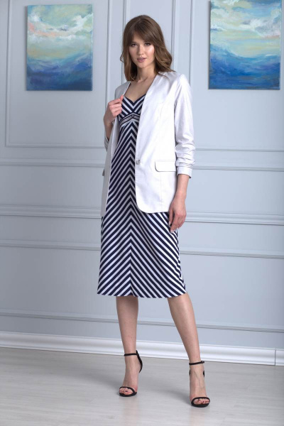 Жакет летний однобортный из текстиля со складками Anelli 707 серый - фото 1