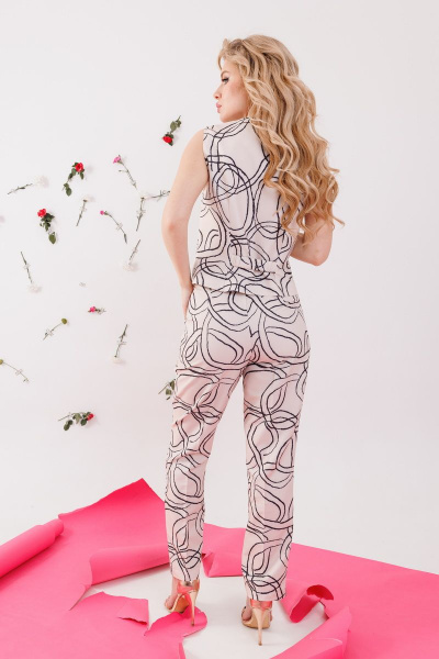 Брюки, жилет NikVa 360-1 беж_разводы - фото 2