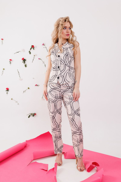 Брюки, жилет NikVa 360-1 беж_разводы - фото 3