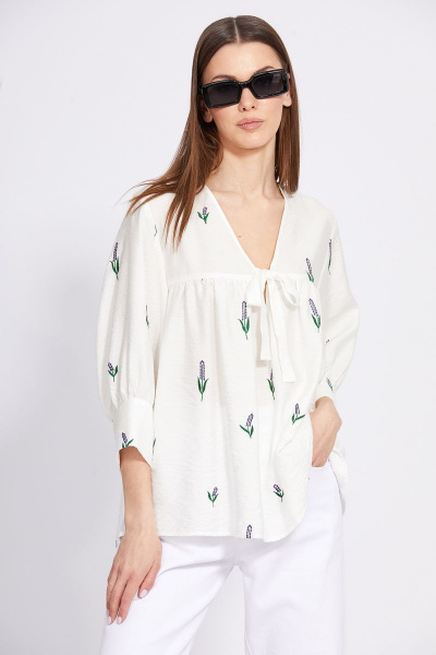 Блуза EOLA 2400 белый_вышивка - фото 1