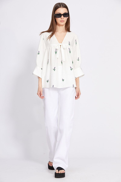 Блуза EOLA 2400 белый_вышивка - фото 6