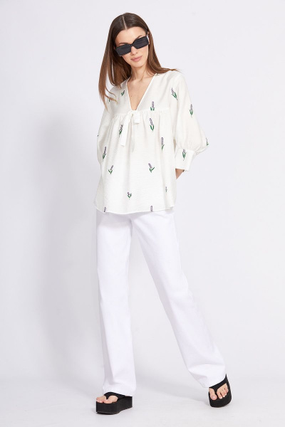Блуза EOLA 2400 белый_вышивка - фото 3