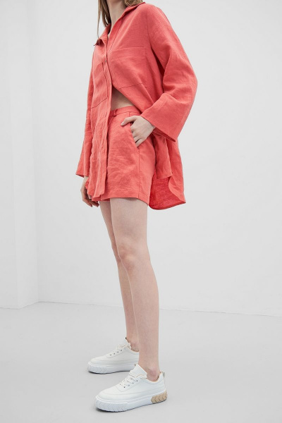 Леновые женские шорты с карманами и тесьмой Art Ribbon M3699B_1 - фото 1