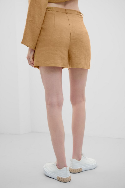 Леновые бежевые шорты с карманами для повседневных образов Art Ribbon M3699B_2 - фото 3