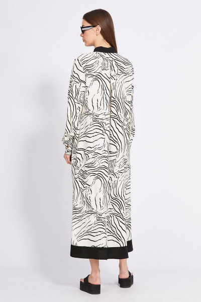 Платье из плательной ткани с принтом и карманами EOLA 2430 молочный_рисунок - фото 2
