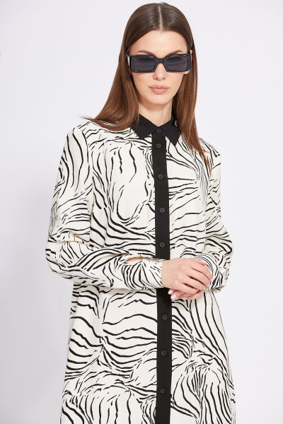 Платье из плательной ткани с принтом и карманами EOLA 2430 молочный_рисунок - фото 7