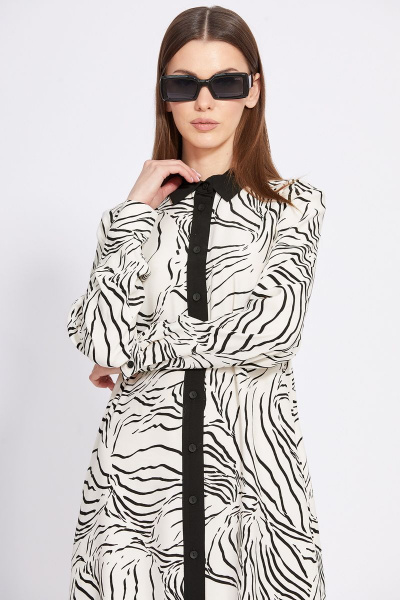 Платье из плательной ткани с принтом и карманами EOLA 2430 молочный_рисунок - фото 6