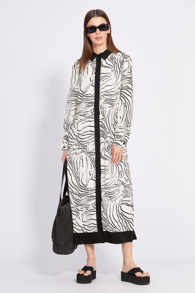 Платье из плательной ткани с принтом и карманами EOLA 2430 молочный_рисунок - фото 5