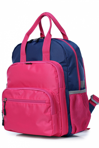 Рюкзак розовый текстильный с двумя ручками и ремнями Galanteya 36722.23с276к45 синий/розов - фото 1