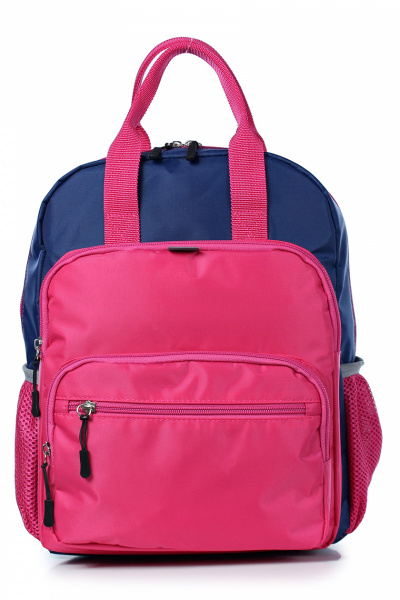 Рюкзак розовый текстильный с двумя ручками и ремнями Galanteya 36722.23с276к45 синий/розов - фото 2