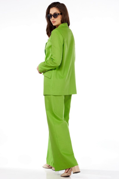 Костюм жакет и брюки свободного силуэта летний из льна Dilana VIP 1992 яблоко - фото 2