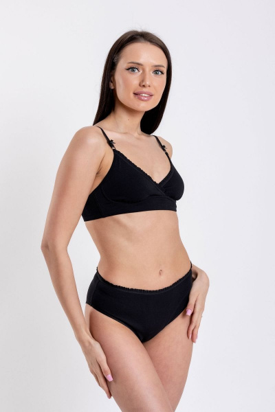 Бюстье из хлопка и трикотажа для повседневных образов SERGE 1045/6 black001 - фото 3