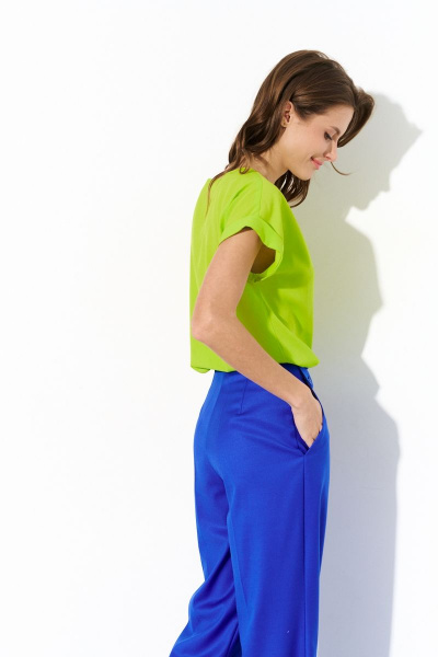 Блуза на каждый день в демисезонной ткани Luitui R5051 салатовый - фото 2