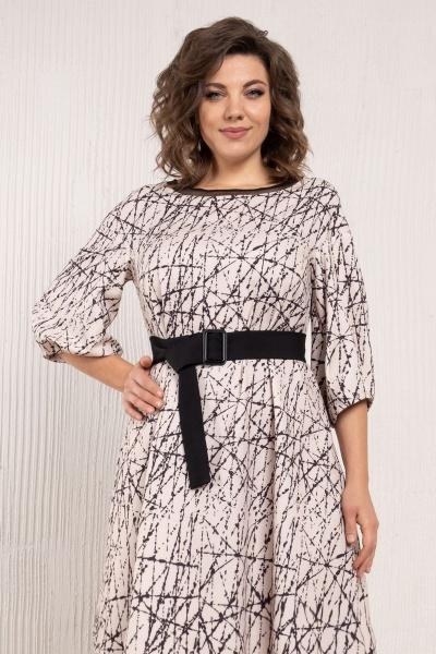 Элегантное А-силуэтное летнее платье с поясом Avanti С-127-1 - фото 1