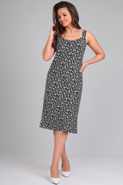 Жакет, платье LeNata 22297 на-черном-цветы - фото 6