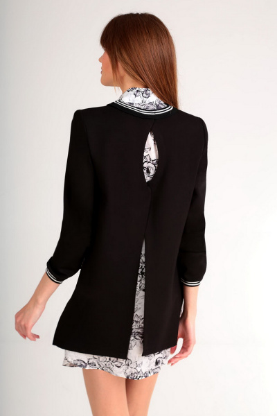 Джемпер и платье комплект из трикотажа с вытачками Таир-Гранд 62319 цветы - фото 3