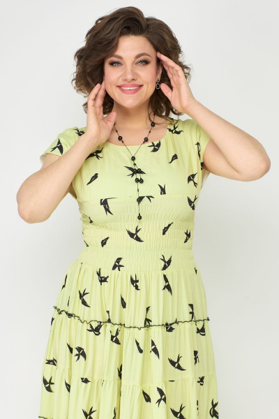 Платье из вискозы с резинкой и воланами Solomeya Lux 947D - фото 6