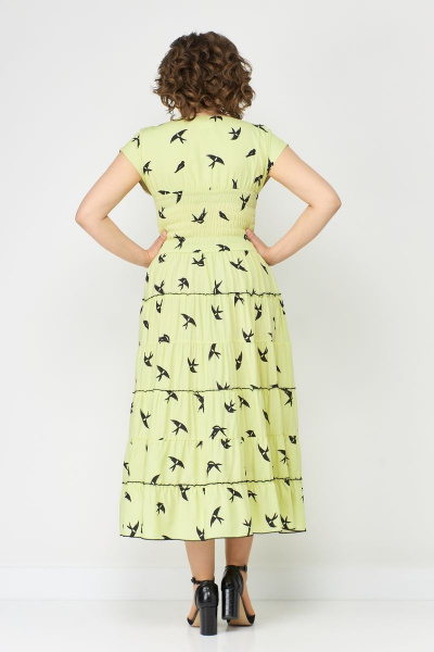 Платье из вискозы с резинкой и воланами Solomeya Lux 947D - фото 4
