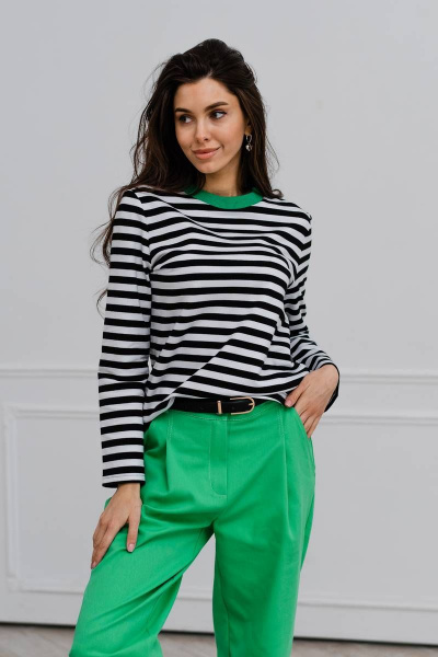 Хлопковые брюки джинсового стиля с боковыми карманами Ivera 2053 зеленый - фото 2