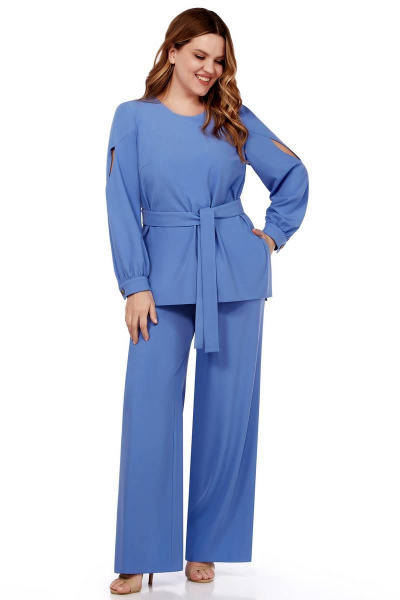 Летний костюм туника и брюки из шелка LaKona 11507 голубой - фото 1