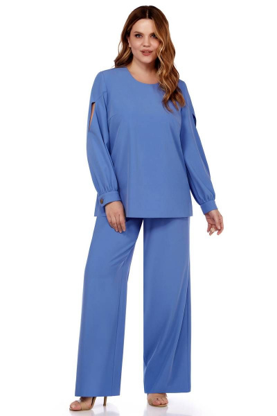 Летний костюм туника и брюки из шелка LaKona 11507 голубой - фото 2