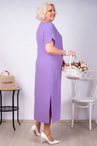 Платье полуприлегающее из хлопка с печатью и разрезами Camelia 2202 5 - фото 5