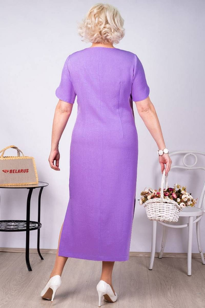 Платье полуприлегающее из хлопка с печатью и разрезами Camelia 2202 5 - фото 4