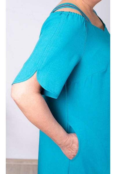 Летнее свободное платье А-силуэт из хлопка и резинки Camelia 2018 5 - фото 6