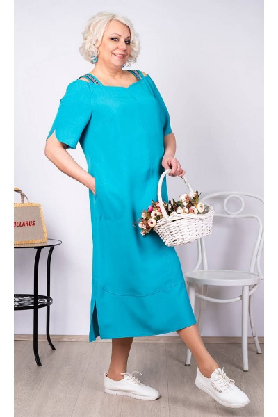 Летнее свободное платье А-силуэт из хлопка и резинки Camelia 2018 5 - фото 2