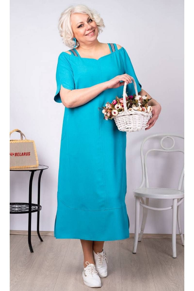 Летнее свободное платье А-силуэт из хлопка и резинки Camelia 2018 5 - фото 1