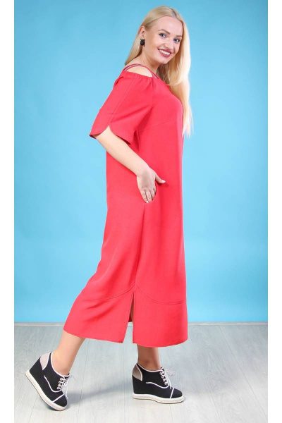 Летнее свободное платье А-силуэта из хлопка с разрезами и широкими бретелями Camelia 2018 2 - фото 4