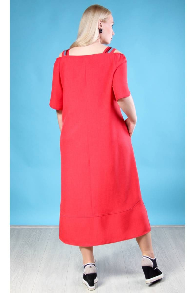 Летнее свободное платье А-силуэта из хлопка с разрезами и широкими бретелями Camelia 2018 2 - фото 3