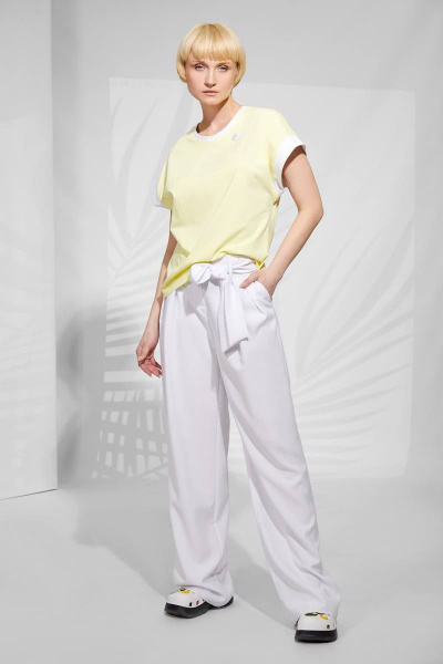 Летний джемпер oversize из хлопка с принтом Rivoli 2338 жёлтый - фото 2