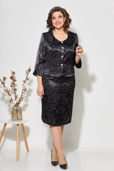 Демисезонный женский костюм жакет и юбка с рельефами Fortuna ШЖ 413 - фото 1