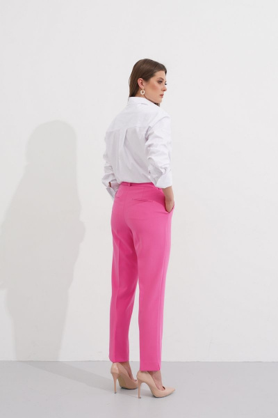 Брюки прямые с разрезами и высокой талией Ketty К-01960 розовый - фото 6