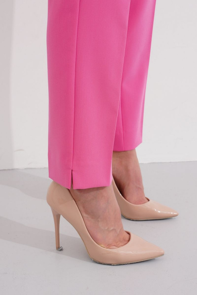 Брюки прямые с разрезами и высокой талией Ketty К-01960 розовый - фото 5