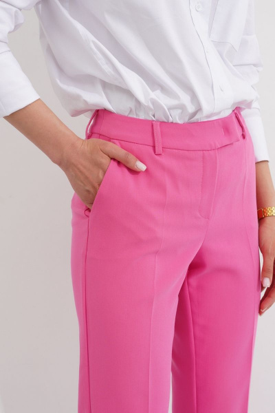 Брюки прямые с разрезами и высокой талией Ketty К-01960 розовый - фото 4