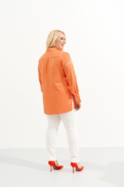 Рубашка свободного кроя из вискозы для кэжуал образов Ketty К-06040w оранжевый - фото 11