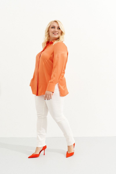Рубашка свободного кроя из вискозы для кэжуал образов Ketty К-06040w оранжевый - фото 8