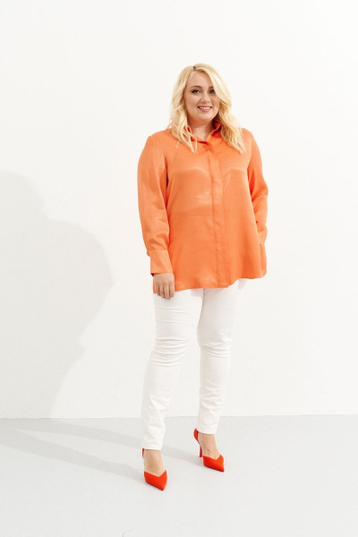 Рубашка свободного кроя из вискозы для кэжуал образов Ketty К-06040w оранжевый - фото 7